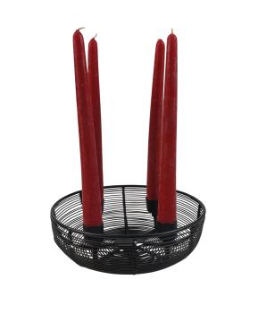 Adventskranz Metallschale schwarz Ø 20,5cm